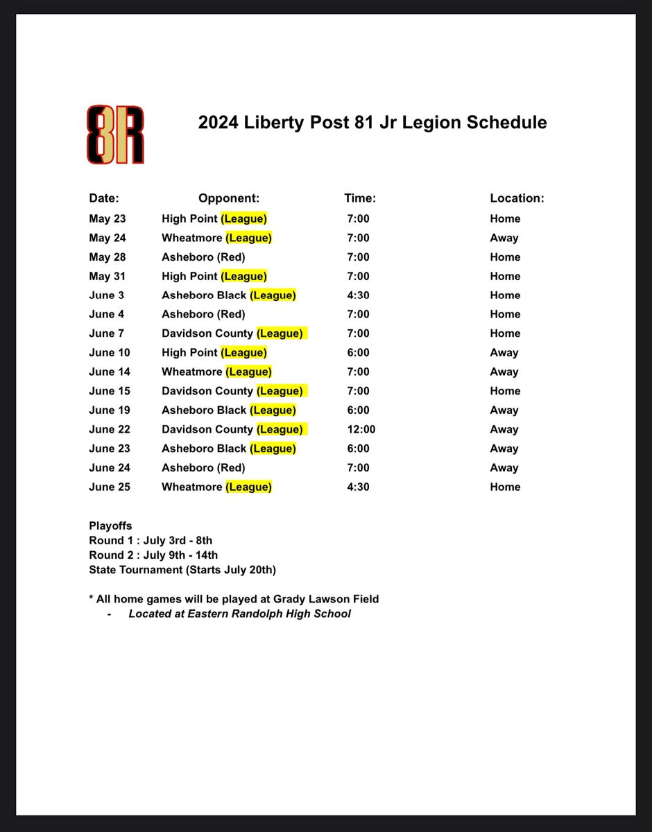 Liberty (ER) Post 81 Baseball tweet media