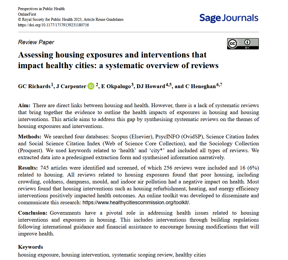 J'en remets une couche : @TheLancet -pas moins, siouplet !- fait son édito sur l'impact sanitaire des politiques en matière d'habitat, et (re)donne quelques références fondamentales. En plein débat sur la politique du logement, çà se lit bien utilement.
thelancet.com/journals/lance…