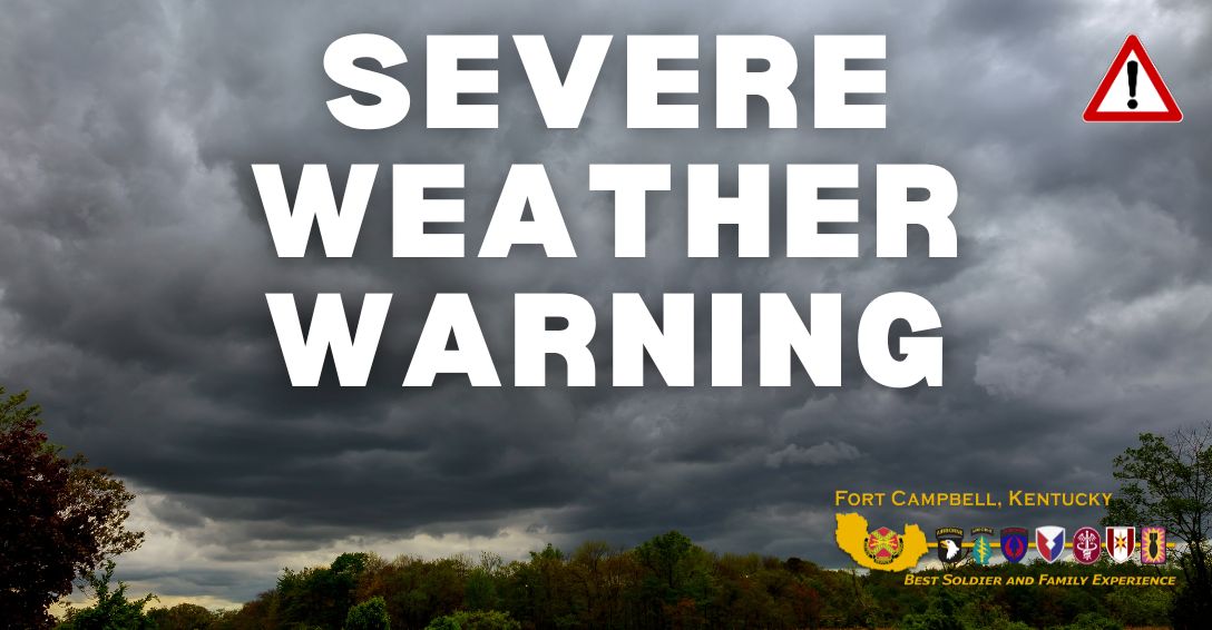 A Tornado Watch has been issued for Fort Campbell. Potential for tornado expected within 10 miles of Fort Campbell. Valid from 2 p.m. May 8 until 2 a.m. May 9. 1/4