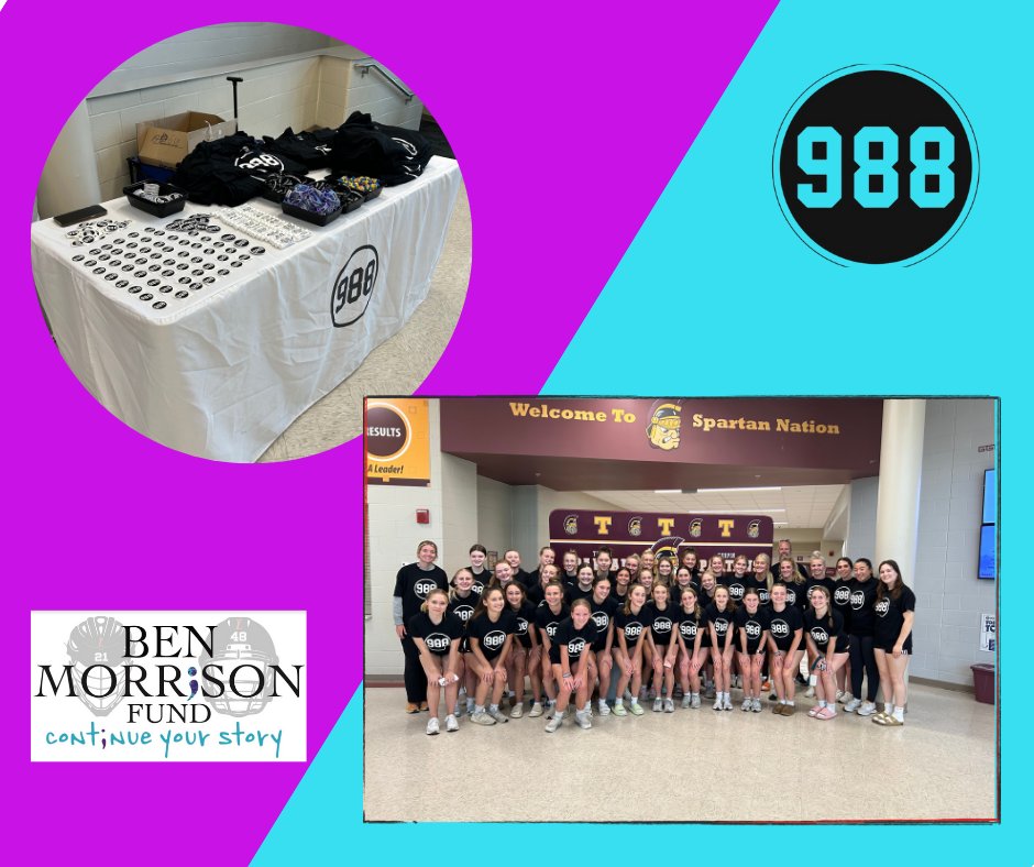 David from the 988 Initiative and Tori from the Ben Morrison Memorial Fund had a great time giving shirts to the Turpin Girls LAX team as they prepare for their Mental Health game on Saturday. It was wonderful to see the team's enthusiasm and support for such an important cause.