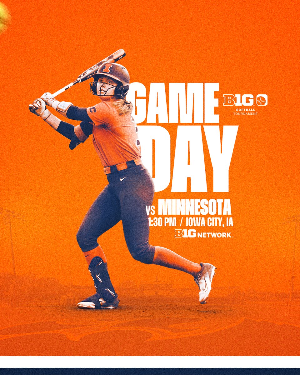 Tourney time ⏰

⏰ 1:30 PM
📍 Bob Pearl Field
🆚 Minnesota
📊 bit.ly/3usg4D7
📺 <a href="/BigTenNetwork/">Big Ten Network</a>
📻 bit.ly/4dpGO8Z

#Illini | #HTTO