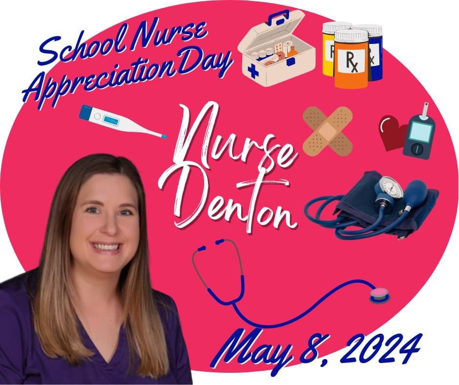 🩺🍎 Today is School Nurse Appreciation Day. From tending to scrapes and bruises to offering a listening ear, Nurse Denton goes above and beyond to ensure the health and well-being of our students. 🌟
#SchoolNurseAppreciationDay 
#ExcellenceByChoice 
#AimForExcellence