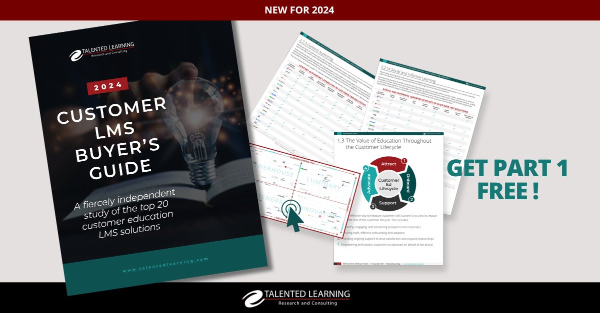 NEW: Need a new #customereducation platform? Here's the buyer's guide you need: In-depth, independent analysis of 20 top vendors in this learning systems segment, by Analyst @JohnLeh Peek at what's inside - get Part 1 free! ➡ talentedlearning.com/learning-syste… #LMS #CX #customersuccess