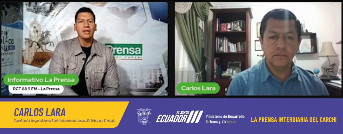 ViviendaEc's tweet photo. #MiduviEsGestión para #ElNuevoEcuador 🇪🇨🏡
Durante su entrevista con la Prensa Interdiaria del Carchi, el coordinador regional #Zonal1, Carlos Lara, informó a la ciudadanía sobre los programas y servicios que el #Miduvi lidera.
Entrevista completa 👉 https://t.co/QUPrp3dHD6 https://t.co/0zJYbiKpne