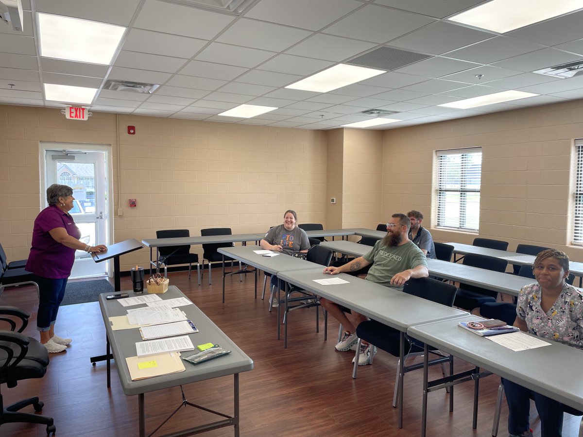 Safety Officer Kathy Richardson explains the steps to become a DCS Bus Driver to potential candidates during our driver informational session. #teamdcs #RaiseTheBar
