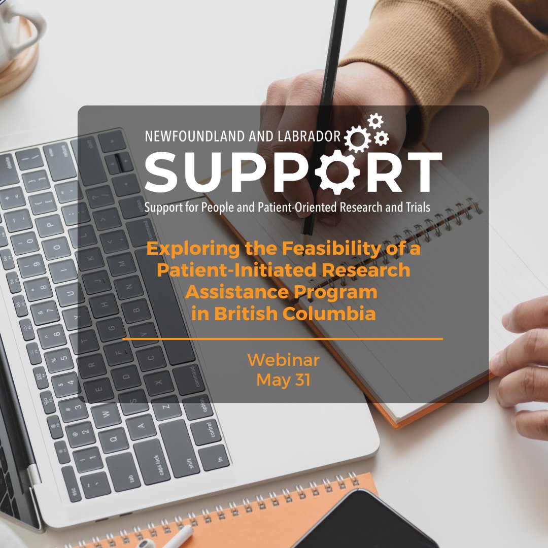 Join us on May 31 from 2-3pm NT to learn about the Patient-Initiated Research Assistance Program. You'll hear from project team members about their experiences working on a patient co-led project. Register at mun.webex.com/weblink/regist… @BCSUPPORTUnit @MemorialU @NL_HealthServ