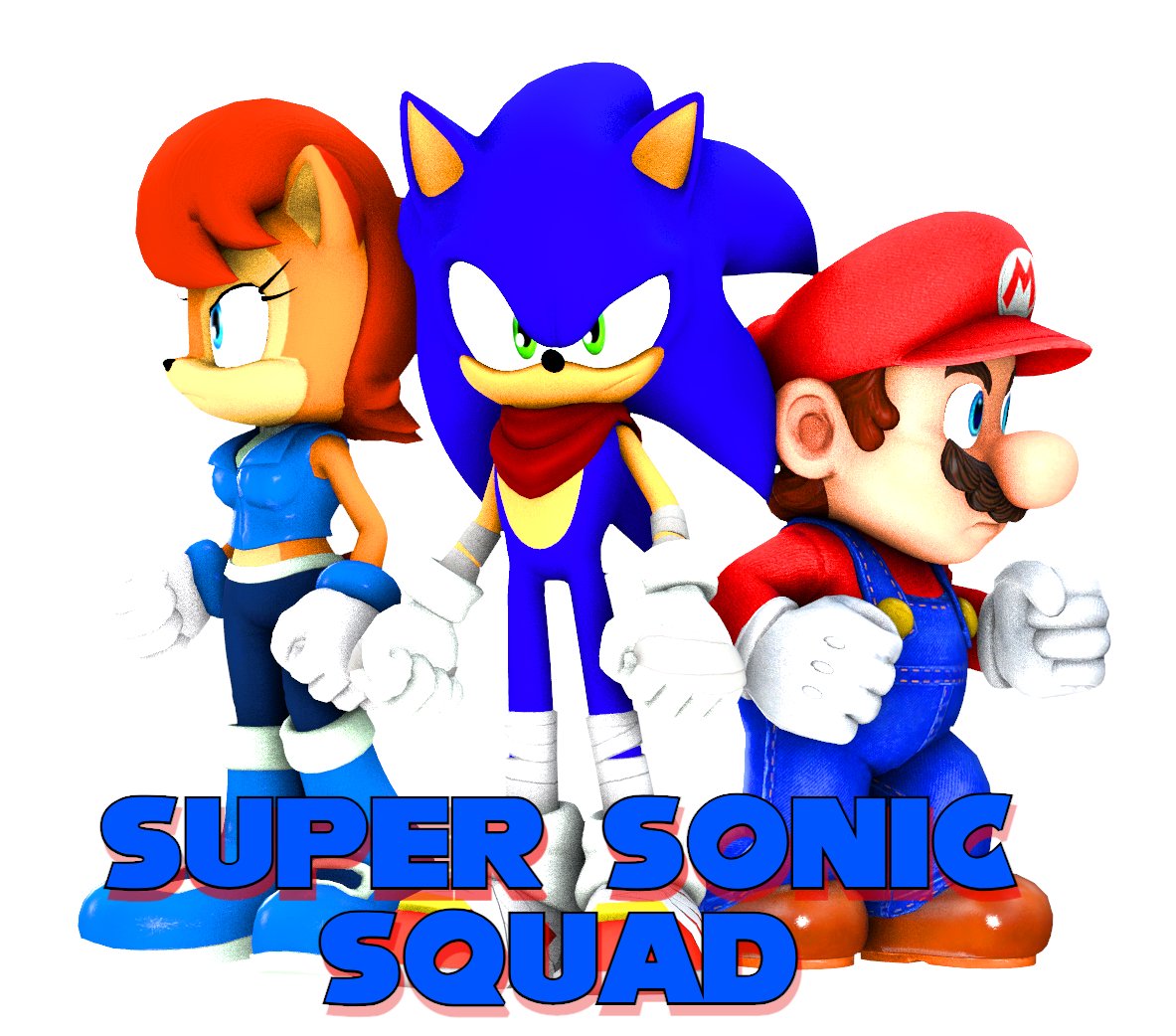 Huge thanks to @adampixelrush for this beautiful render! This is the new promo render for Super Sonic Squad, and you will soon see this as part of the visuals for a future episode (minus the logo at their feet of course). This gives me hope that the series will stay alive! 🙏