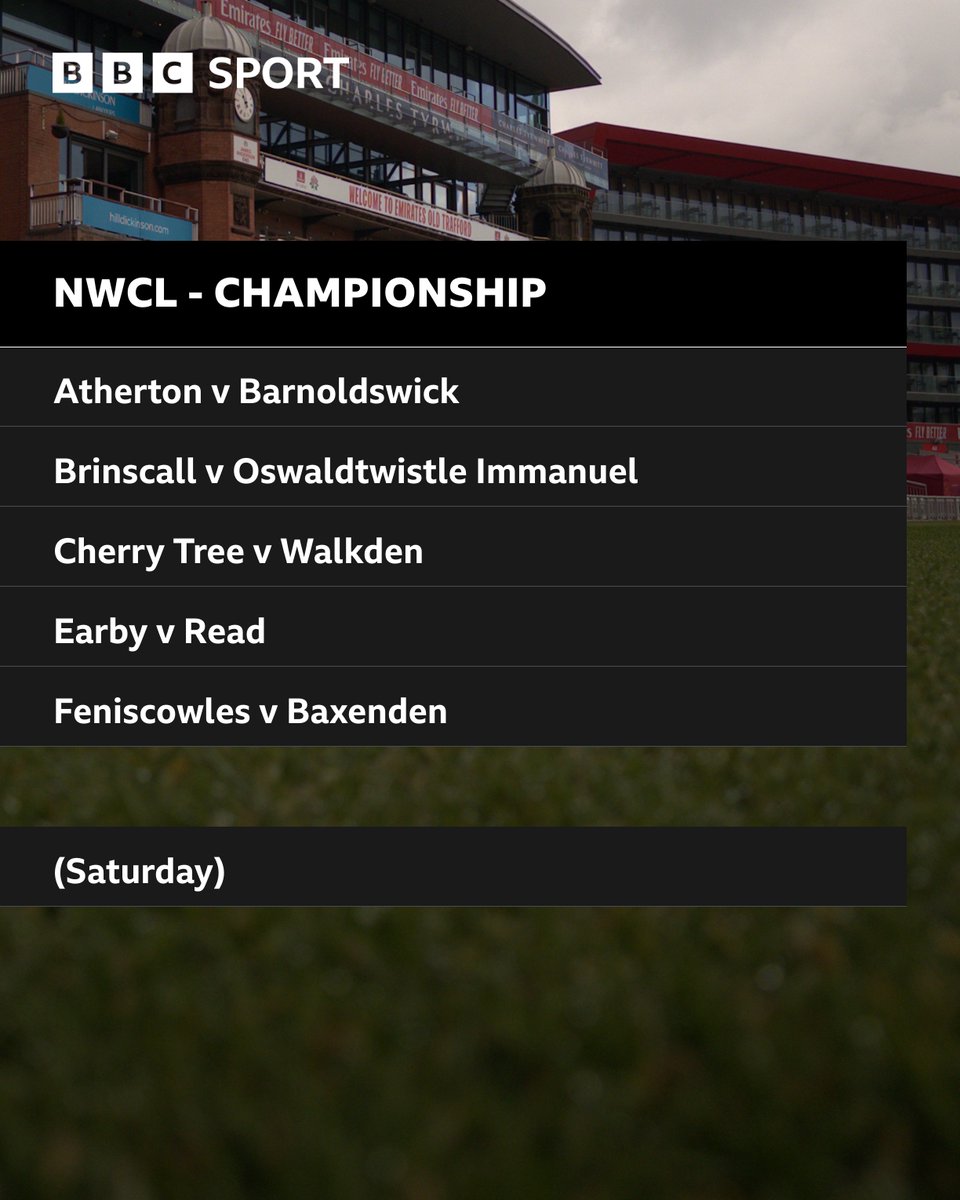 🏏This weekend's @nwcricketleague fixtures

Listen to Inside Edge ➡️ bbc.in/insideedge0805

#bbccricket