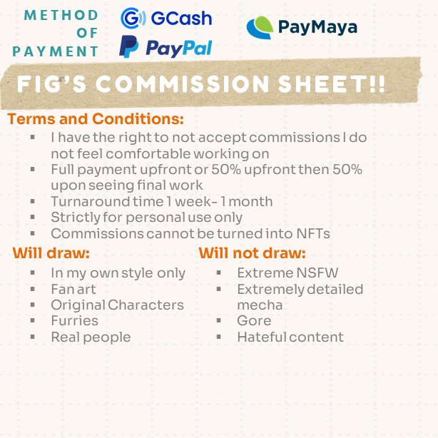 figchn's tweet image. Hello! I&apos;m opening sketch commissions! Prices and terms are listed below ...DM me if interested 📨😁