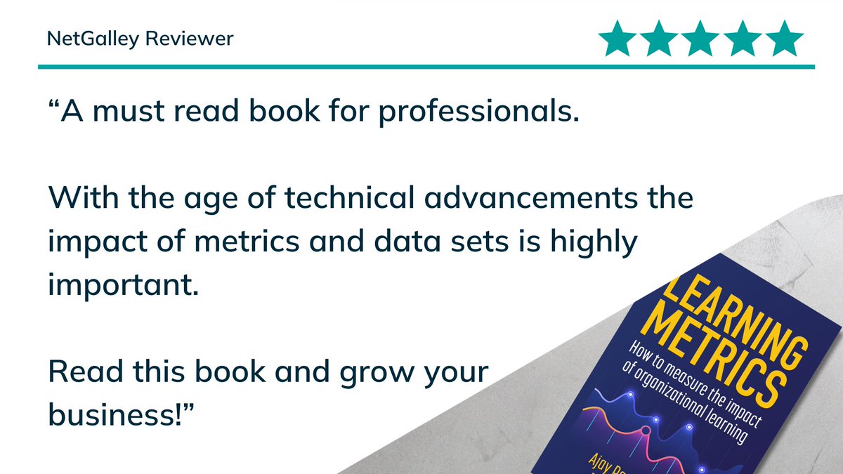 Kogan Page HR Insights (@koganpagehr) on Twitter photo Great to see this review of '#LearningMetrics' by <a href="/bizlearningdude/">Ajay M. Pangarkar | award-winning author, speaker</a> and Teresa Kirkwood!
Discover how to measure and communicate the impact of #LearningAndDevelopment activity in the business with this essential book: bit.ly/4dqgATK Great to see this review of '#LearningMetrics' by <a href="/bizlearningdude/">Ajay M. Pangarkar | award-winning author, speaker</a> and Teresa Kirkwood!
Discover how to measure and communicate the impact of #LearningAndDevelopment activity in the business with this essential book: bit.ly/4dqgATK