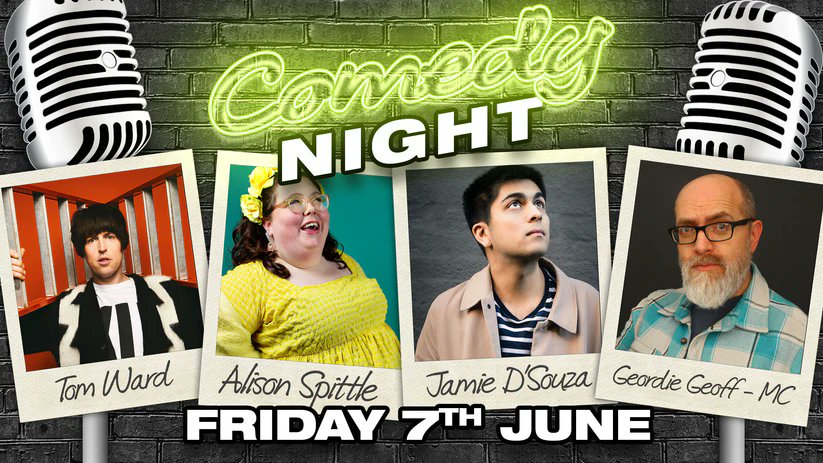 🔥FRIDAY 7TH JUNE - ONSALE NOW🔥 What a great line up of comedians and night of Stand-up Comedy coming to Hampshire this June with Alison Spittle, Tom Ward, Jamie D'Souza and your resident MC Geordie Geoff🎊 theatticsouthampton.co.uk/products/south…
