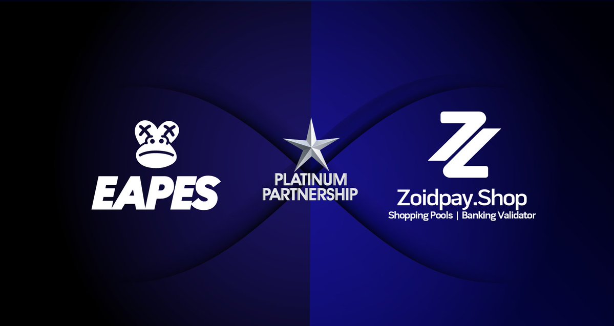 🔥 Big news! We proudly unveil our new Platinum partner @Zoidpay_Shop, Shopping Pools | Banking Validator, a multi-level alliance @ZoidPay. 🎁 To celebrate, we're giving away 5,000 $ZPAY ✔ Follow @EAPESCLUB & @Zoidpay_Shop ✔ RT & ♥️ Tag 3 friends #EAPES #MultiversX 1/3