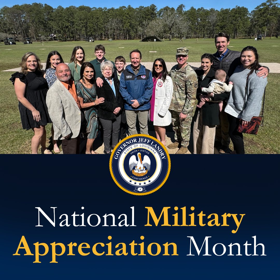 This Military Appreciation Month, please join me and Sharon in expressing our deepest gratitude to the brave men and women who have served and continue to serve in our armed forces. Thank you for your sacrifice, dedication, and courage to protect our God-given freedom. Behind