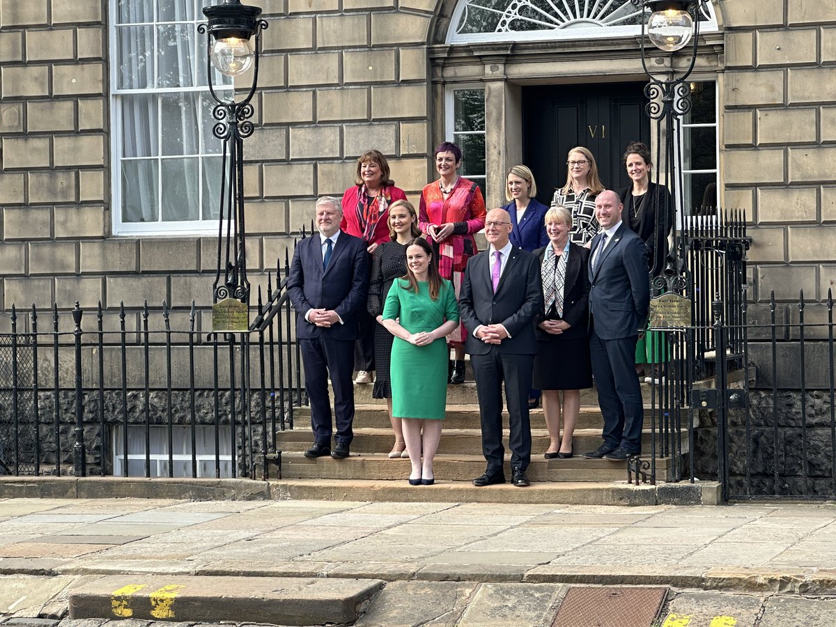Here they are on the steps of Bute House. Only new person in cabinet is Kate Forbes. The rest remain, mostly in the same roles - apart from Shona Robison.