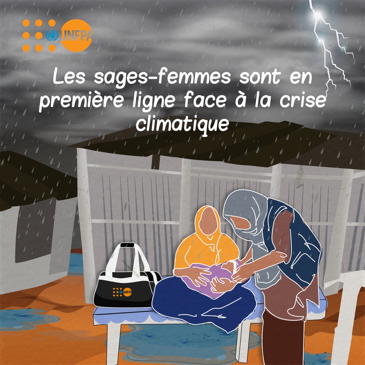 Les sages-femmes sont toujours là pour fournir des soins urgents aux femmes & nouveau-nés. Elles réduisent l'empreinte carbone des soins de santé & rendent les services accessibles pour tous. Rejoignez @UNFPA pour soutenir ces incroyables héroïnes ! #IDM2024 @ONUMaroc @UNFPA_ASRO