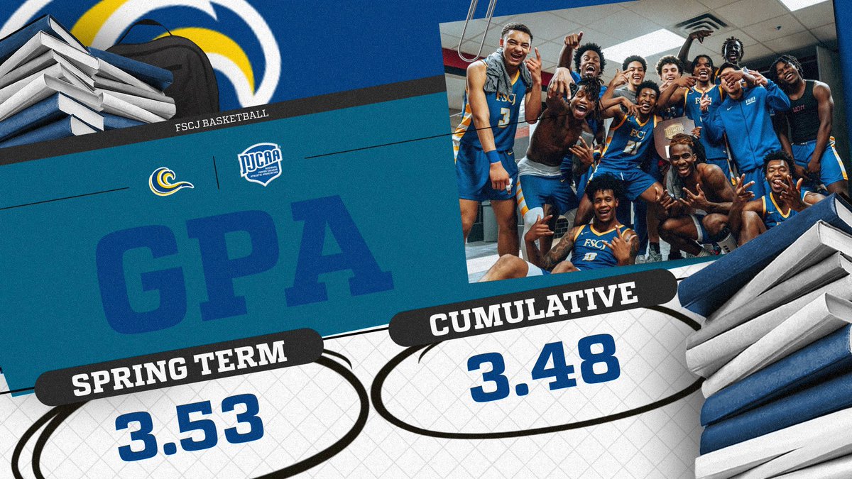 FSCJ Menās Basketball (@fscjmbb) on Twitter photo Champions on the court and in the classroom! <a href="/FSCJMBB/">FSCJ Menās Basketball</a> SHATTERS last semesterās program-record grade point average (3.18) with a phenomenal 3.53GPA for Spring 2024.
Three have been named to the FSCJ Presidentās List, including Mark Brown and Diego Dionisio who both earned a Champions on the court and in the classroom! <a href="/FSCJMBB/">FSCJ Menās Basketball</a> SHATTERS last semesterās program-record grade point average (3.18) with a phenomenal 3.53GPA for Spring 2024.
Three have been named to the FSCJ Presidentās List, including Mark Brown and Diego Dionisio who both earned a