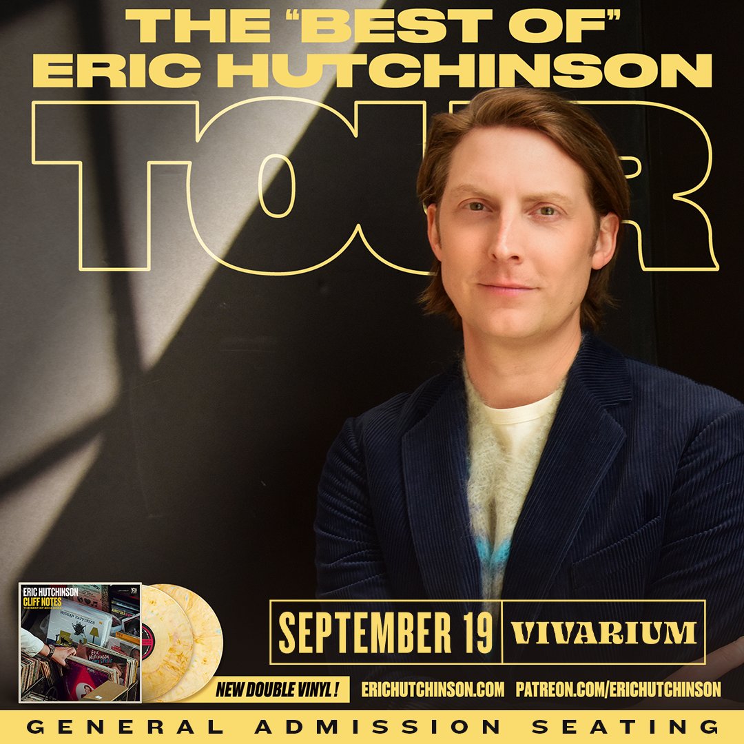𝐕𝐈𝐕𝐀𝐑𝐈𝐔𝐌 𝐀𝐍𝐍𝐎𝐔𝐍𝐂𝐄 🌱 To celebrate his new Best Of release, @erichutchinson is hitting the road to perform his most popular songs such as 'Tell The World', 'A Little More', and more. See him live at the Vivarium on 9/19! On sale 5/10 ➤ bit.ly/HUTCHMKE24
