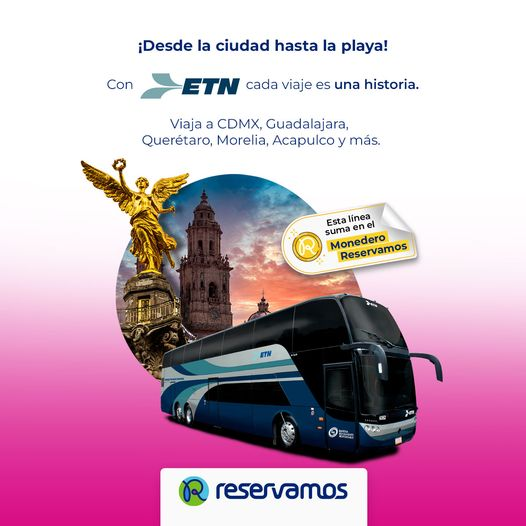 ¡No esperes más! Compra tus boletos de autobús de ETN en Reservamos y prepárate para vivir una experiencia de viaje inolvidable. bit.ly/4aLLsvB
