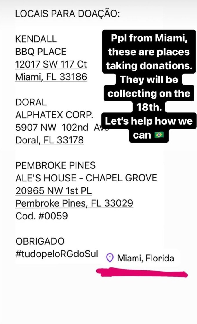 TCTrigilloFahad's tweet photo. #tudopeloRGdoSul 
#SosRioGrandeDoSul
This Friday the planes leave with aid to Brazil, the donation stations are below 👇👇👇👇👇👇👇 https://t.co/7AS9t4R1M0