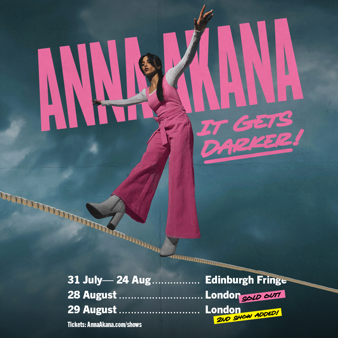 Attention LDN ‼️ @AnnaAkana has added an extra show at London's @lsqtheatre this August due to demand! Don’t miss your chance to catch Anna’s first ever shows in the UK ✨ 🎟️leicestersquaretheatre.ticketsolve.com/ticketbooth/sh…