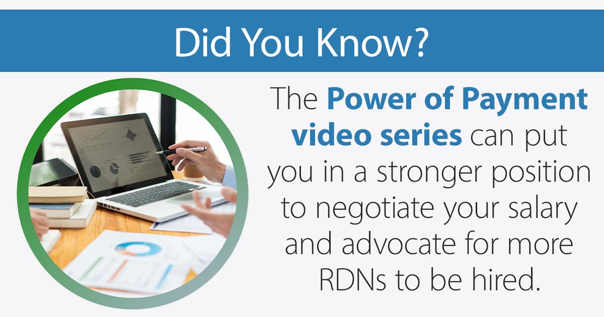 The Power of Payment video series is FREE to #eatrightPTO members and provides a comprehensive understanding of healthcare payment and reimbursements for RDN services—regardless of your work setting! Check them out today: sm.eatright.org/PowerPayment #rdchat #dietetics