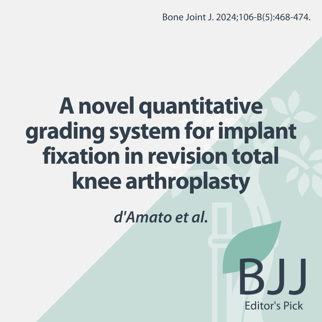 Zonal fixation is a concept that first came to light in the BJJ. This is a further step in validating that thinking and improving revision knee arthroplasty. #Knee #BJJ #Surgery boneandjoint.org.uk/Article/10.130…