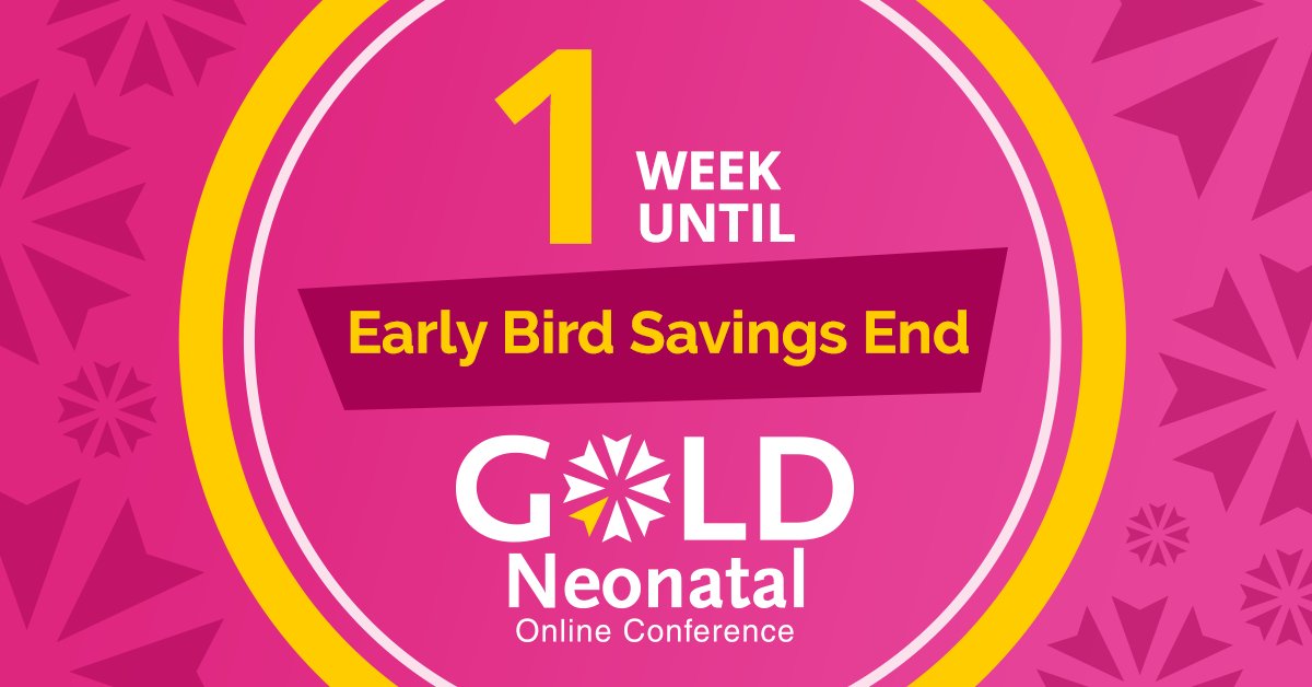 ⚡ Lock in your discount and get ready to access convenient online education from expert speakers! Early Bird registration for #GOLDNeonatal2024 ends on May 15: goldneonatal.com/conference/reg… #NICU #neonatal #neonatology #preterm #nurse