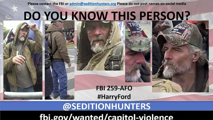 Please share across all platforms. #DoYouKnow this person?? Please contact the FBI with 259-AFO tips.fbi.gov or contact us at admin@seditionhunters.org #Justice4J6 Please do not post names on social media #HarryFord