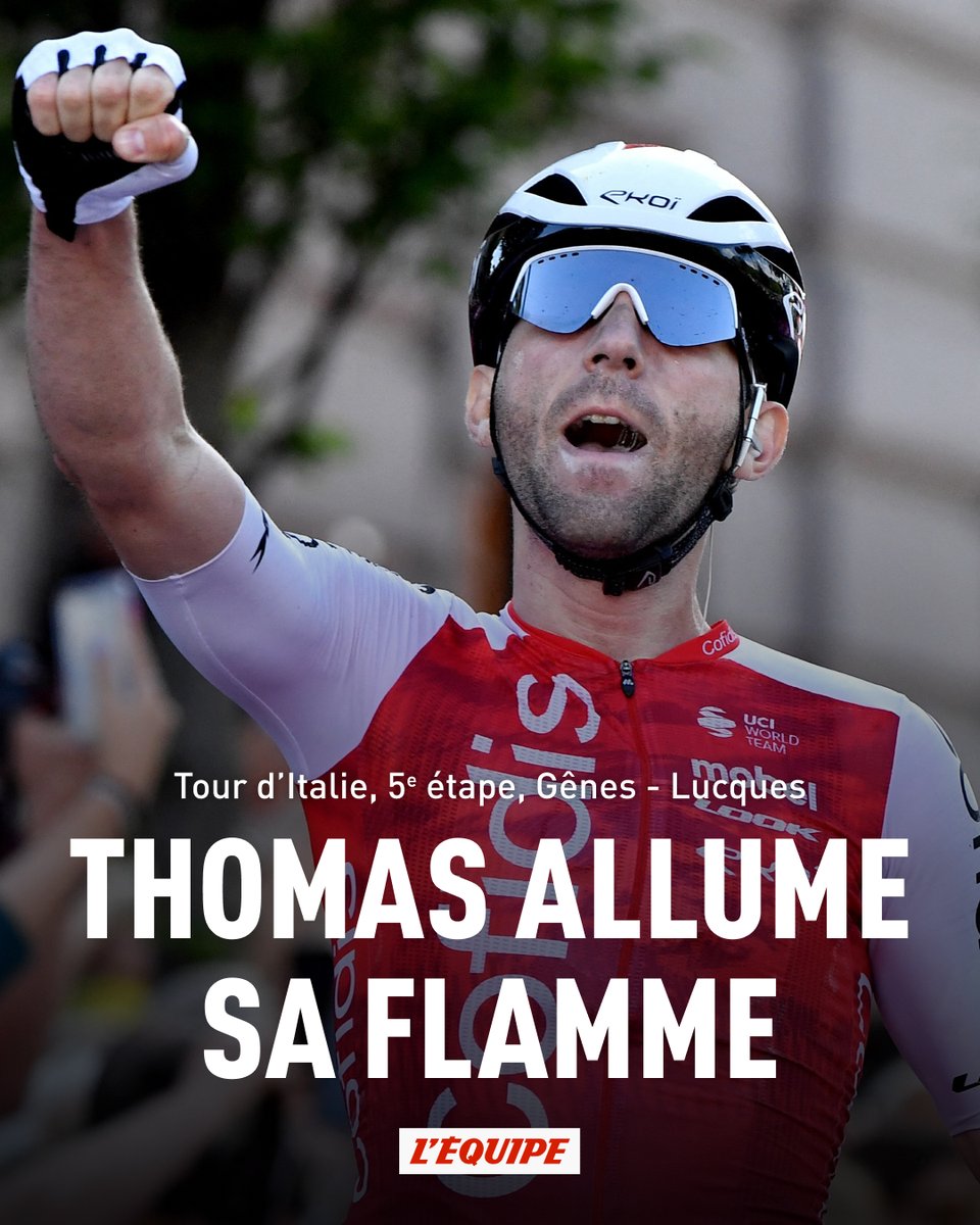 En échappée, Benjamin Thomas remporte la cinquième étape du Tour d'Italie ! C'est la première victoire du Tarnais sur un Grand Tour et la première victoire de la saison pour son équipe Cofidis. ow.ly/hj5n50Rzzx9 #Giro