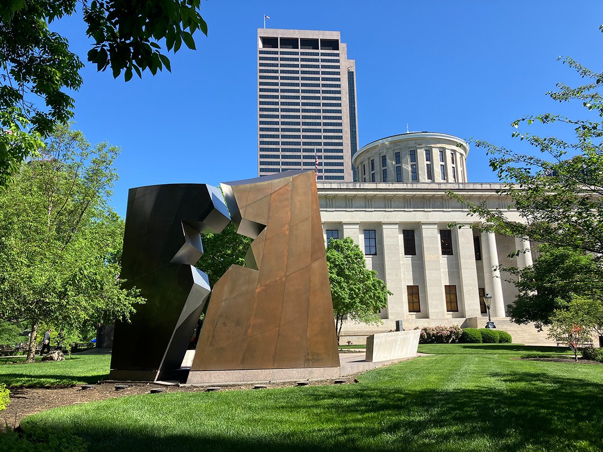 We're getting ready for the annual Governor's Holocaust Commemoration inside the Ohio Statehouse Atrium. Outside, the Ohio Holocaust and Liberators Memorial stands in memory of lives that were saved. Watch live at 2 pm on OhioChannel.org. @TheOhioChannel
