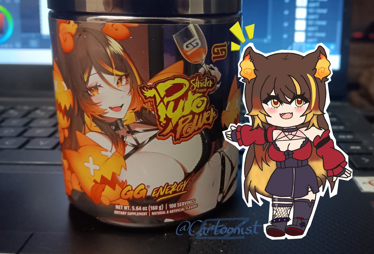 Got my Pyro Power yesterday, and damn this flavor's another winner out of Gamersupps! Here's a little @SinderVTuber to commemorate it! #SinderDoodle #artistsontwitter