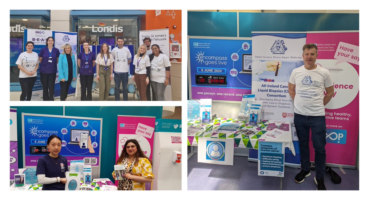 Great pics today 👏of the @CluB_Cancer1 team supporting #WOCD2024 at @TCDTMI @tcdTBSI @CancerInstIRE @TCDPharmacy @QubPGJCCR @CancerUniGalway @pharmacyatQUB @Pilib_ #NOWOMANLEFTBEHIND #BEAT @hea_irl #NSRPproject.