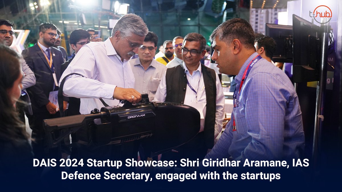 At DAIS 2024, T-Hub spearheaded the #Startup Showcase, spotlighting 12 pioneering #Defence & #Aerospace #startups. These groundbreaking ventures unveiled #innovative solutions exemplifying T-Hub's steadfast commitment to empowering startups and driving industry growth.