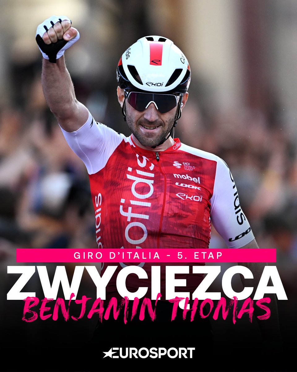 Tym razem 𝐮𝐜𝐢𝐞𝐜𝐳𝐤𝐚 𝐠𝐨́𝐫𝐚̨❗ Benjamin Thomas bohaterem dnia na #Giro #HomeOfCycling