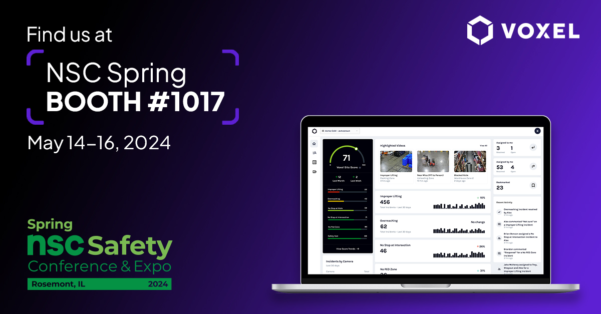 We're excited to show you the future of workplace safety at @NSCsafety  Spring! Find us at Booth #1017 to see how Voxel’s site intelligence platform puts your workers' safety first. Learn more: voxelai.com/?utm_source=tw… #NSCExpo #WorkplaceSafety #healthandsafety #AI