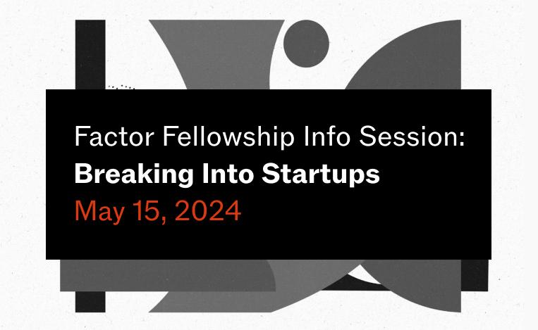 Applications for the Factor Fellowship - a new program connecting diverse talent to startup careers in NYC, incubated by Primary - launch next week! We’re looking for exceptional talent with diverse backgrounds ready to break into startup careers. factornyc.org/news-hub