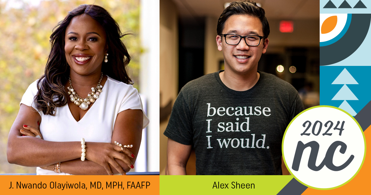 Join us in welcoming our 2024 #AAFPNC Main Stage speakers: @drnwando and @thensheensaid! Learn about them here: bit.ly/4b3Ovjj