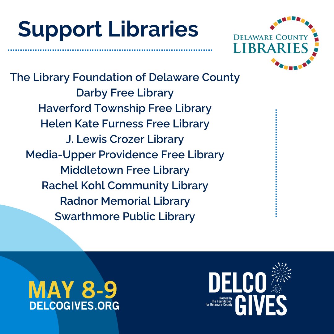 Delco Gives Day starts now! delcogives.org

#DelcoGivesDay
#DelcoLibraries