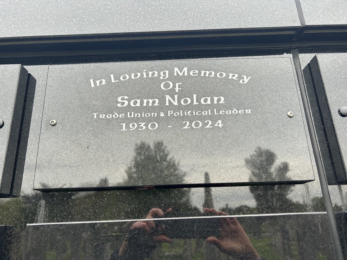 The inscription and ashes of Sam Nolan with space for mine to be added later.