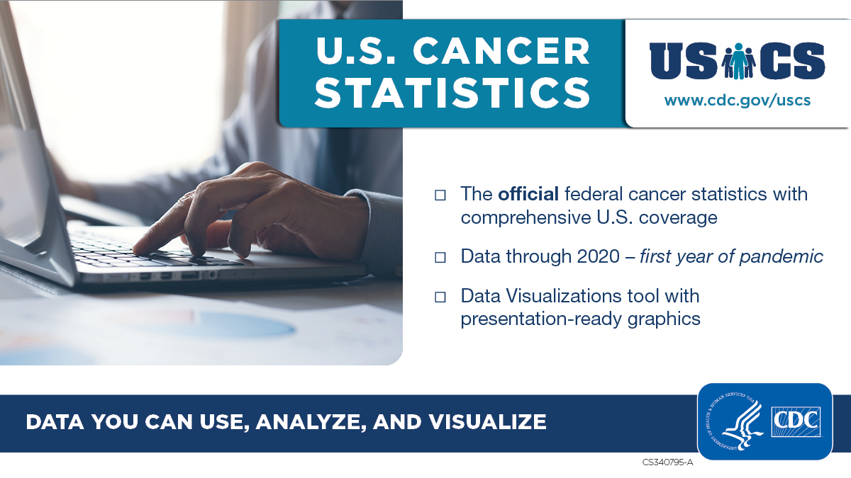 CDC_Cancer's tweet photo. Public health professionals, researchers, and policymakers use the #CDC Data Visualizations tool to analyze and visualize national cancer data through 2020. https://t.co/1H0RwLeufq #USCancerStats https://t.co/kEN3W5fPJ8
