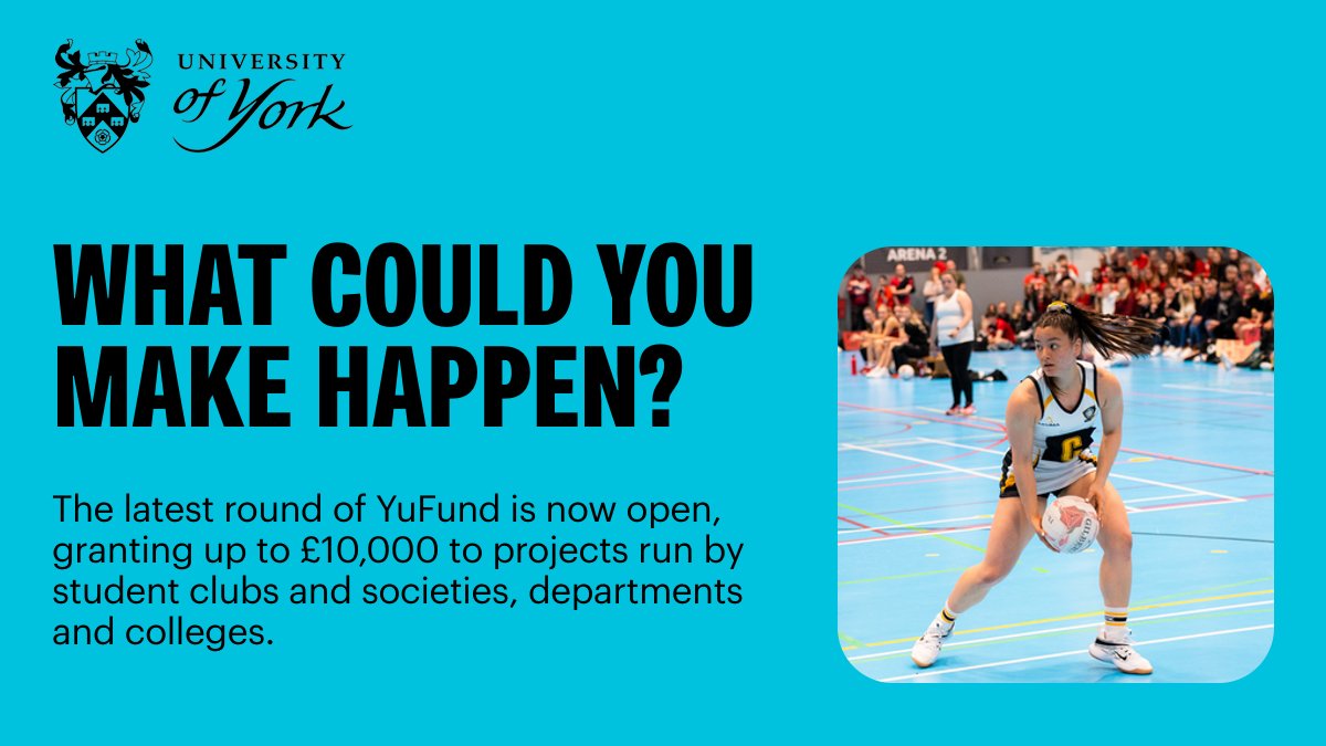 If you're looking for funding for your next project or society event, YuFund could be for you! Supported by donations from alumni and friends, YuFund provides grants to develop new opportunities for students. Apply by Monday 13 May: tinyurl.com/yufund