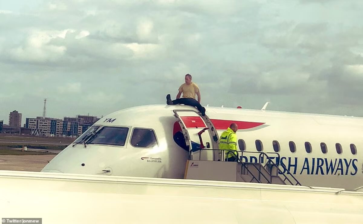 This Extinction Rebellion protestor has glued himself to a flight to Dubai. Bob from security just added more glue and we’ve cleared the plane for take off. I imagine he’ll get a cracking view of all the oil fields on approach.