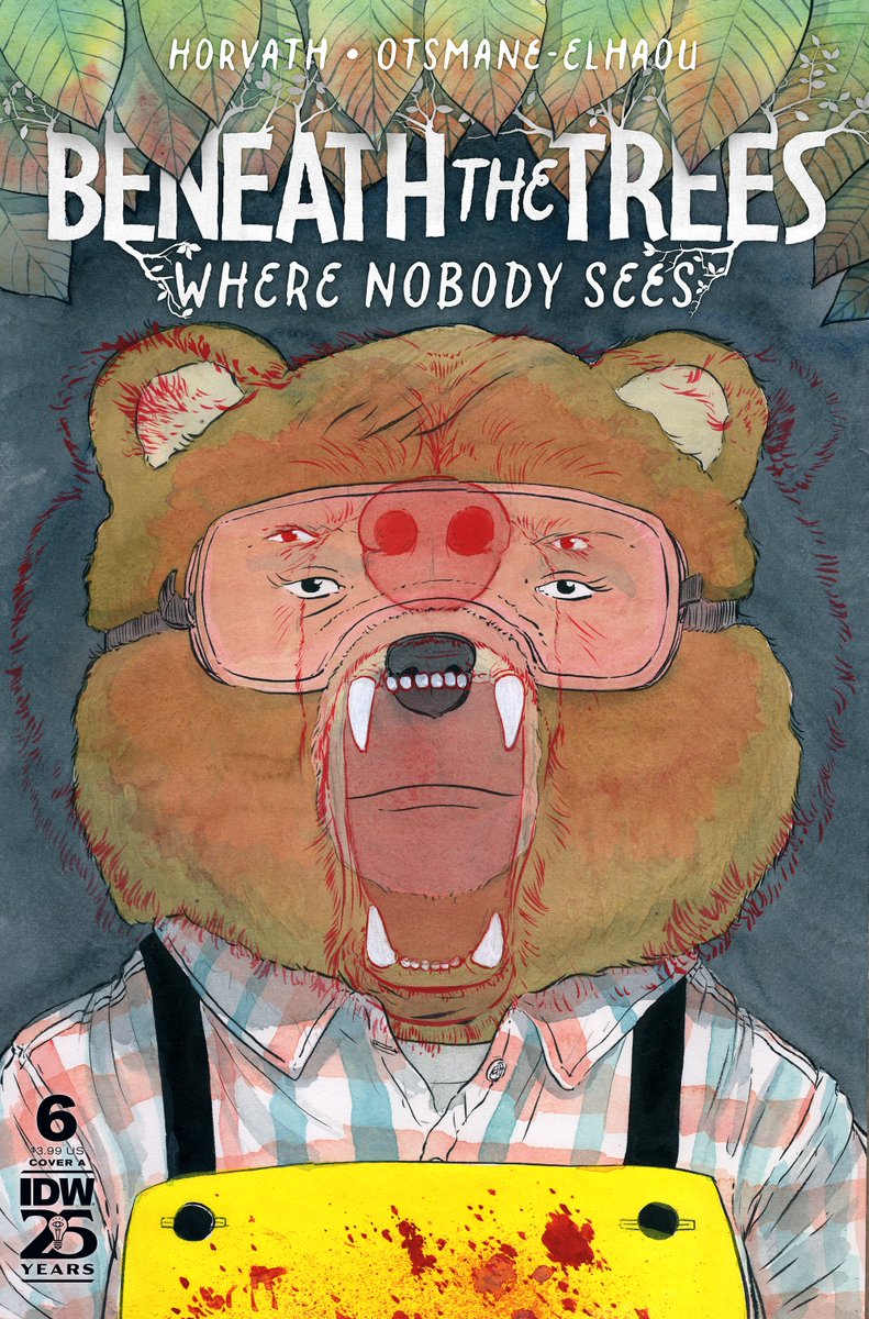 Issue 6 is out in the world, concluding this wild little ride! THANK YOU to Hassan Otsmane-Elhaou, @mehowell , @JakeB_Williams to everyone who has supported this book, and @IDWPublishing for giving me the chance to share our murder bear story with the world ❤️🐻🌳🔪