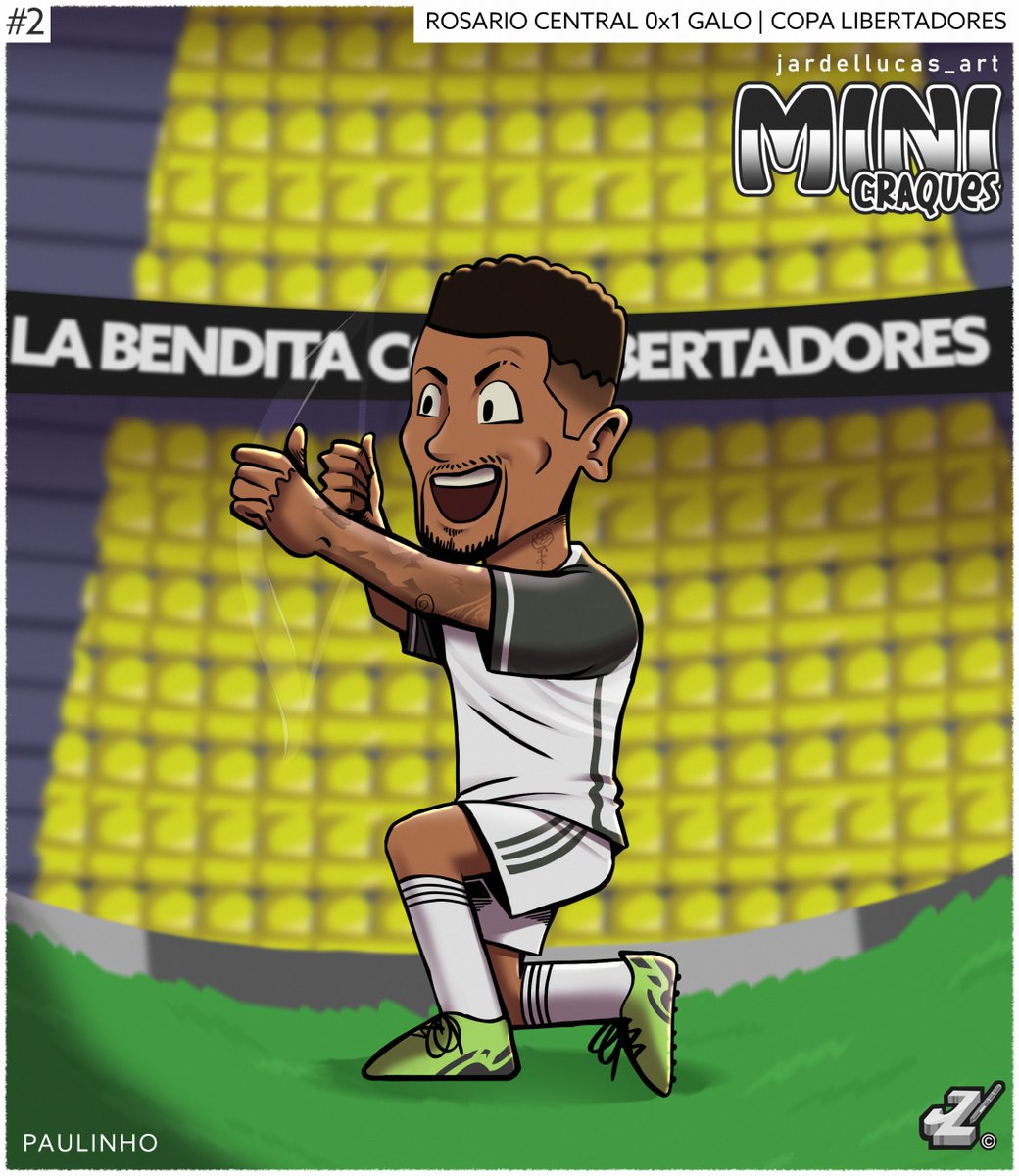 jardellucas_art's tweet photo. Ele FLECHA! 🏹🐔
O gol do @PaulinhoPH7 na vitória sobre o Rosario Central na Libertadores virou arte na série #MiniCraques.
Deixa o RT aí pra série continuar. ✍🏽 https://t.co/qDk3rSeI8d
