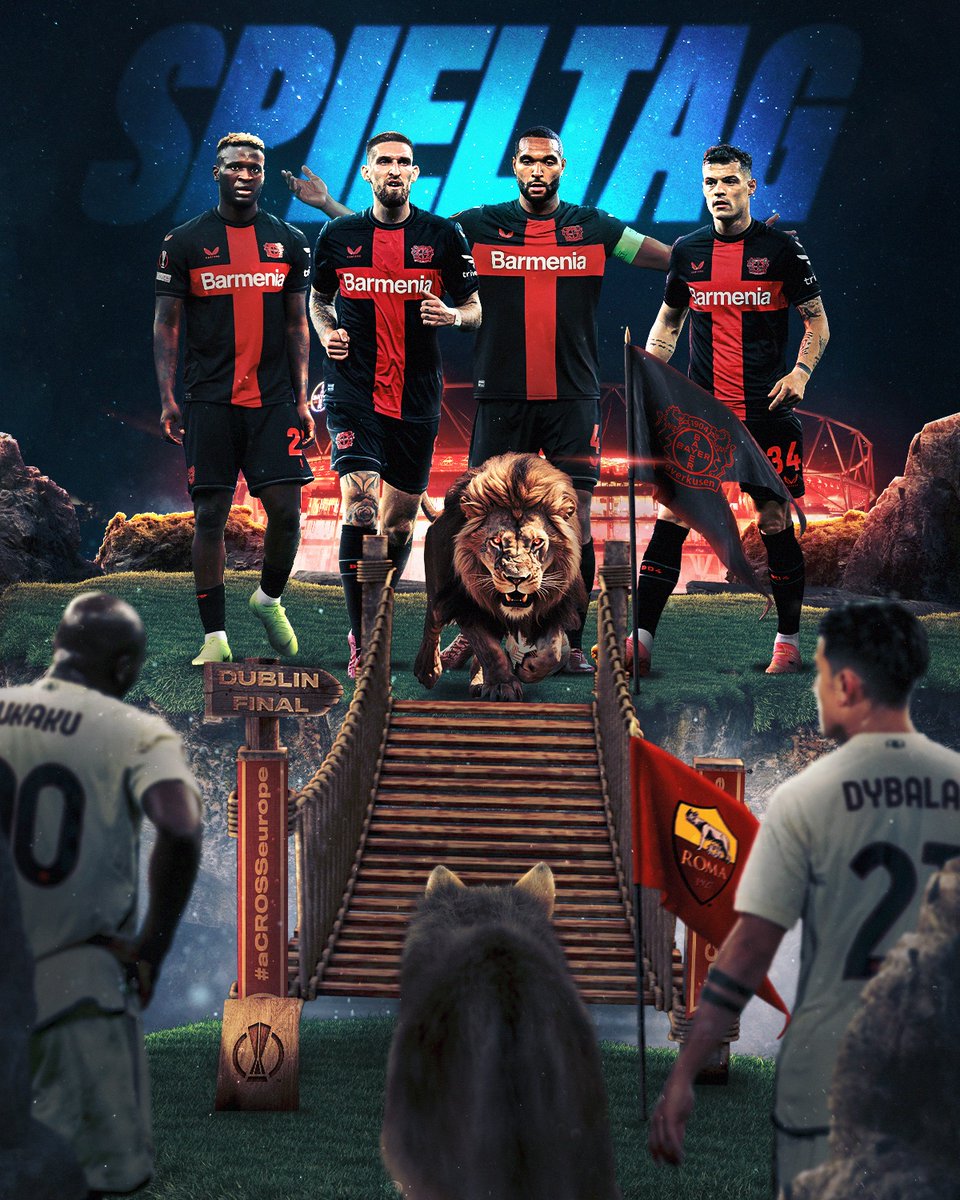 🚨 MATCHDAY! 🚨

It's Semi Final Time.😮‍💨🏆⚫️🔴

🆚 <a href="/ASRomaEN/">AS Roma English</a>
⏰ 21:00 (CEST)
🏟️ #BayArena 

#B04ASR | #Bayer04 #UEL #aCROSSeurope