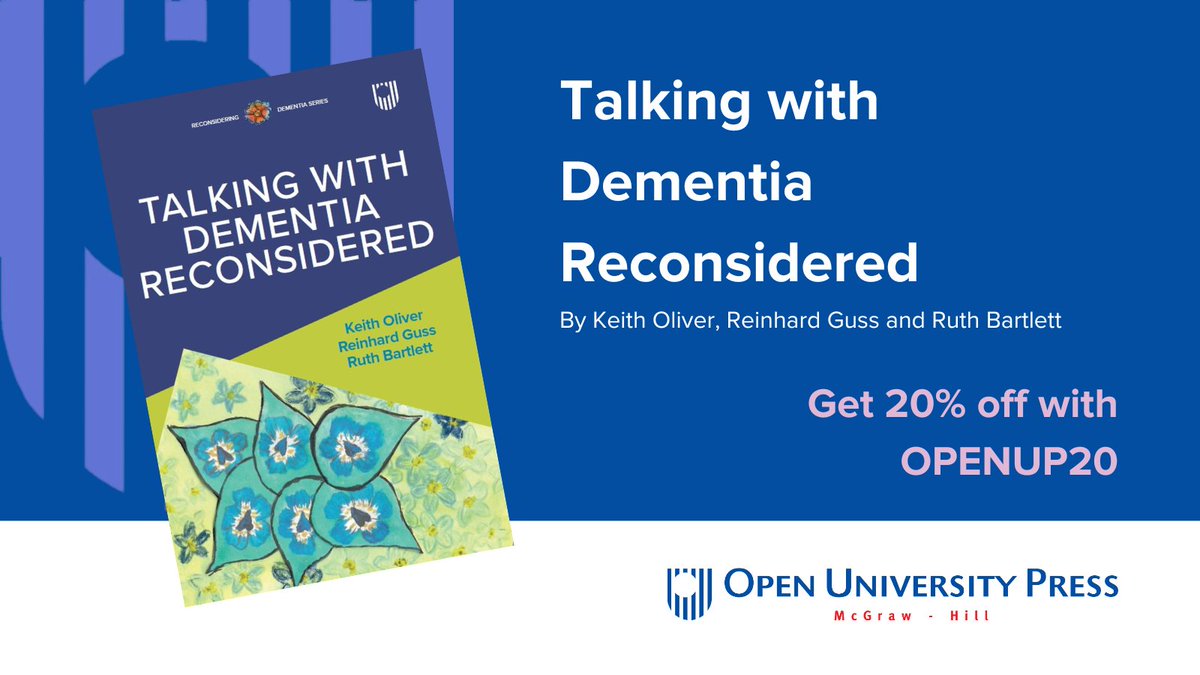 “I would strongly advise all health and social care professionals to read this and rethink what they 'know' about dementia.” - @HildaHayo Talking with Dementia Reconsidered by Keith Oliver, @ReinhardGuss and @RuthLBartlett is out now: bit.ly/3US4KcH!