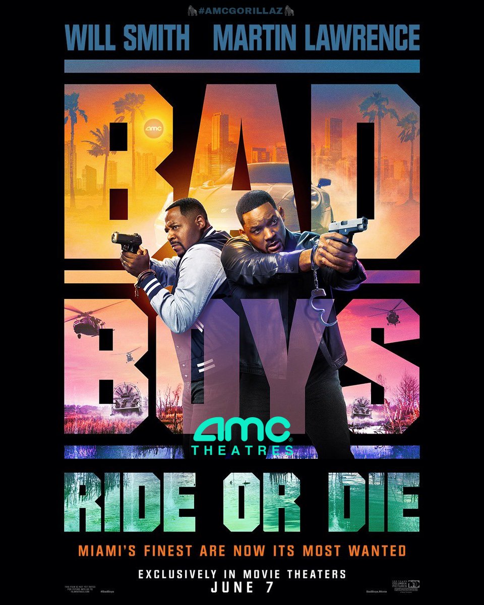 @HollywoodHandle @empiremagazine Experience #BADBOYS: RIDE OR DIE 
at AMC THEATRES ☀️🌊🔫🏖️🌴

@AMCTheatres 🍿📽️ @SonyPictures 
#AMCGORILLAZ🦍🦍