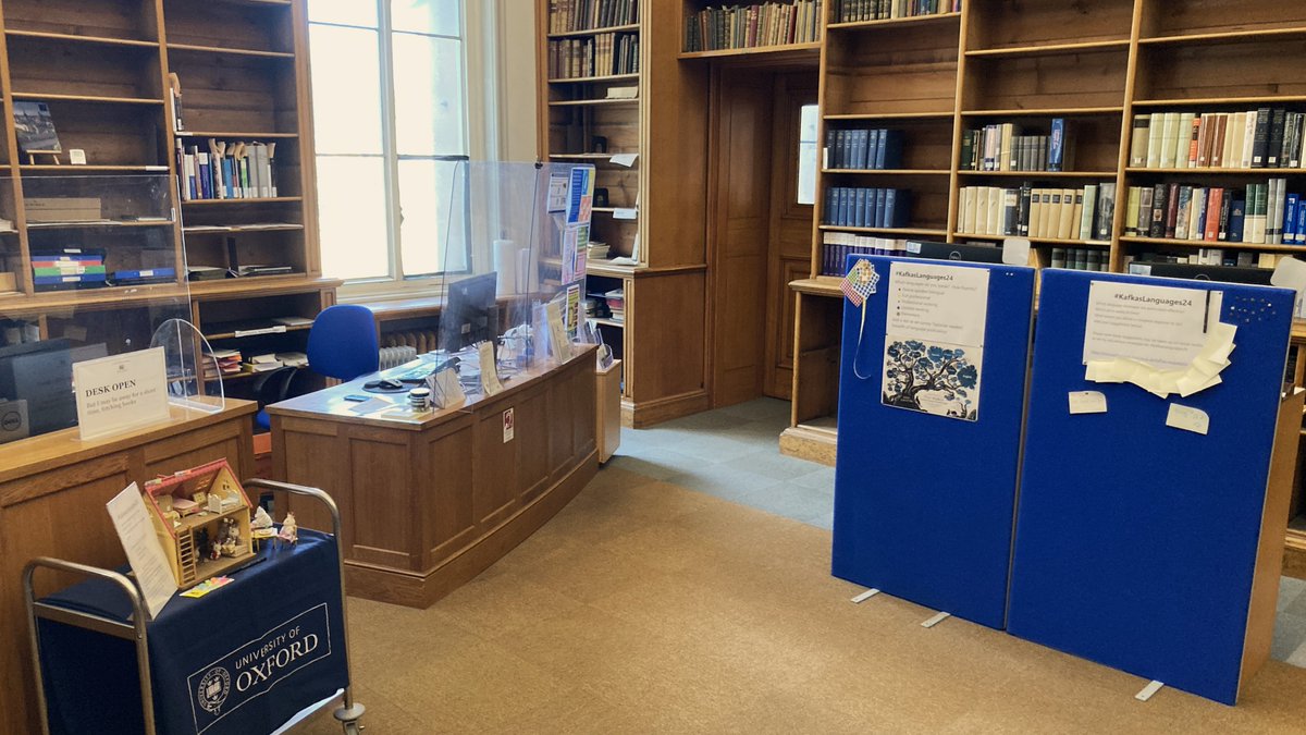 In honour of the University's #Kafka24 programme of events celebrating Franz Kafka's life, we're preparing our own exhibition of Kafka's language learning notebooks! We've set up some hands-on displays near the Enquiry desk, so you can get involved! #KafkasLanguages24