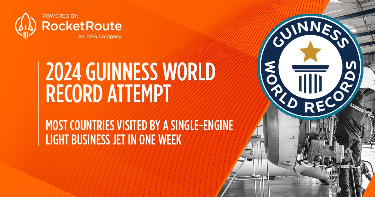 Exciting news! RocketRoute is assisting Stefan Mueller and Mark Zajfert in their quest for the Guinness World Record for most countries visited by a single-engine light business jet in one week! Starting today at LSZH 🇨🇭 they will cover 25+ countries and over 7k nautical miles!