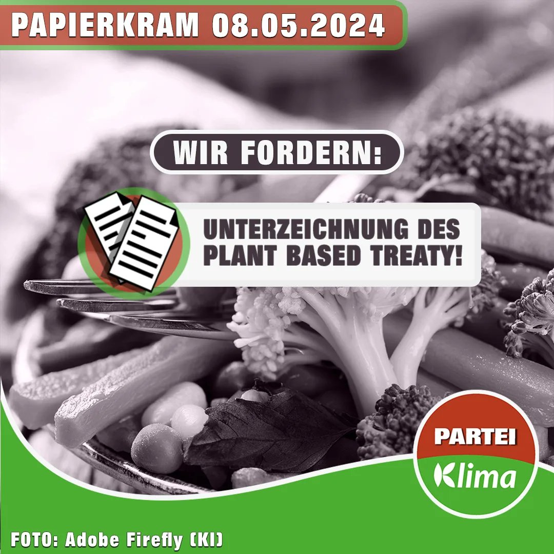 Wir fordern die Stadt zur Unterstützung der Ernährungsinitiative 'Plant based Treaty' auf.

📝 parteiklima.de/2024/05/02/unt…

#PARTEIKlima #Ernährung #Soziales #Gesundheit #Politik #Ratssitzung08052024 #Tierwohl #TagderBefreiung #Duesseldorf